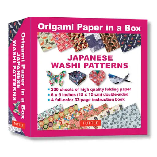 Origami Paper in a Box - Japanese Washi Patterns: 200 Sheets of Tuttle Origami Paper: 6x6 Inch Origami Paper Printed with 12 Different Patterns: 32-Pa by Tuttle Publishing