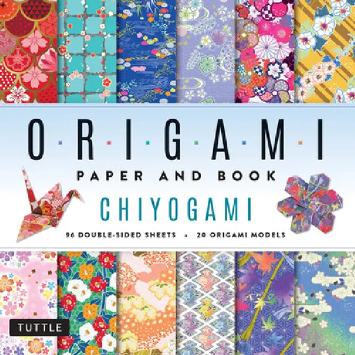 Chiyogami Paper & Book: 96 Origami Folding Sheets: 12 Hand Drawn Chiyogami Patterns on Origami Paper with Instructions for 12 Projects by Tuttle Studio