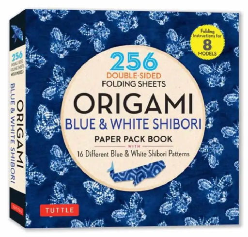 Origami Blue & White Shibori Paper Pack Book: 256 Double-Sided Folding Sheets (Includes Instructions for 8 Models) by Tuttle Studio
