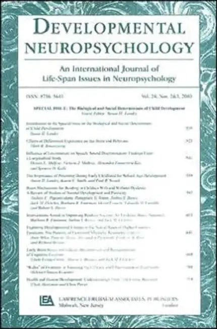 The Biological and Social Determinants of Child Development: A Special Double Issue of developmental Neuropsychology by Steven M. Lehar