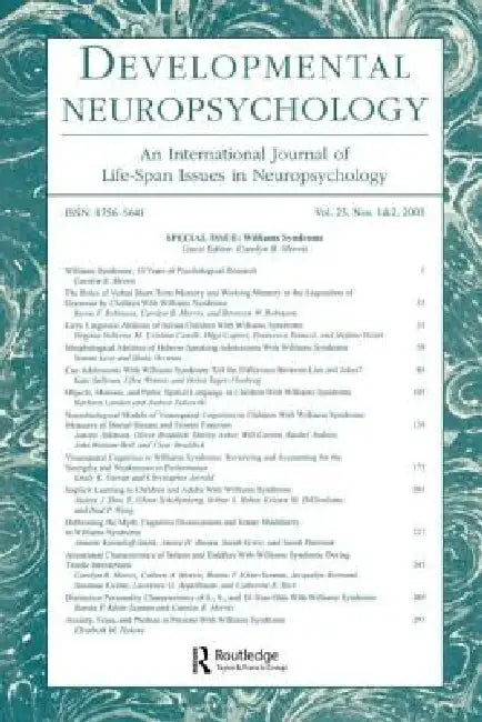 Williams Syndrome: An International Journal Of Life-Span Issues In Neuropsychology by Carolyn B. Mervis