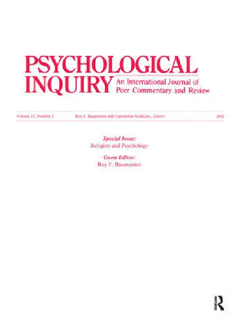 Religion and Psychology: A Special Issue of Psychological Inquiry by Baumeister Roy F.