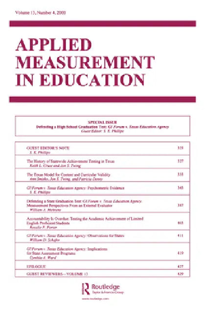 Defending A High School Graduation Test: Gi Forum V. Texas Education Agency. A Special Issue of applied Measurement in Education by S. E. Phillips