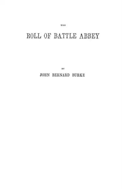Roll of Battle Abbey by John Bernard Burke