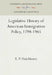 Legislative History of American Immigration Policy, 1798-1965 by E. P. Hutchinson
