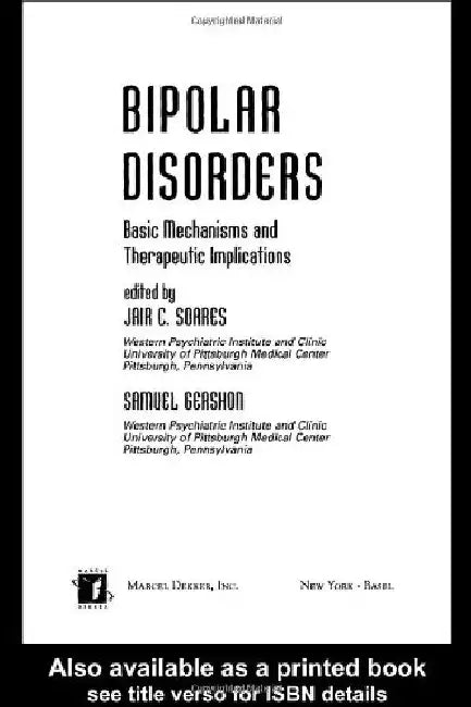 Bipolar Disorders by Jair C. Soares/Samuel Gershon