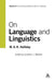 On Language and Linguistics by M. A. K. Halliday