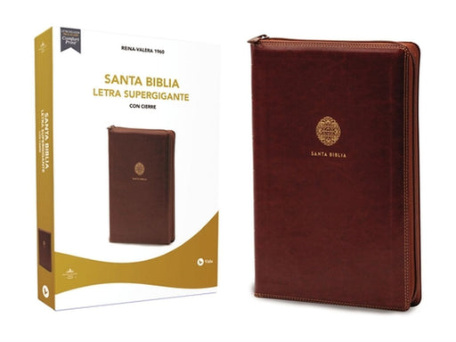 Rvr60 Santa Biblia Letra Supergigante, Leathersoft, Café C/Cierre by Rvr 1960- Reina Valera 1960