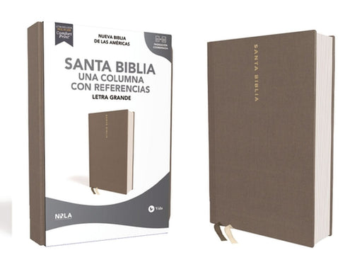 Nbla Santa Biblia, Una Columna Con Referencias, Letra Grande, Tapa Dura/Tela, Gris, Edición Letra Roja by Vida