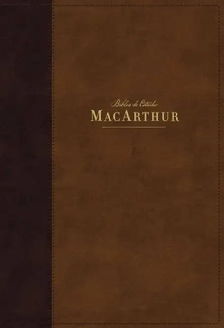Nbla Biblia de Estudio Macarthur, Leathersoft, Café, Interior a DOS Colores by John F. MacArthur