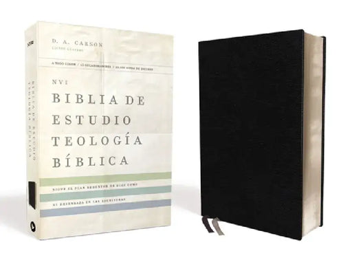 Nvi, Biblia de Estudio Teología Bíblica, Interior a Cuatro Colores, Piel Reciclada, Negro: Sigue El Plan Redentor de Dios Como Se Desenlaza En Las Esc by D. A. Carson
