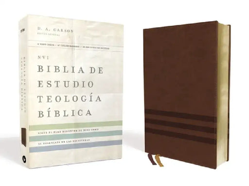 NVI Biblia de Estudio, Teología Bíblica, Leathersoft, Café, Interior a Cuatro Colores: Sigue El Plan Redentor de Dios Como Se Desenlaza En Las Escritu by D. A. Carson