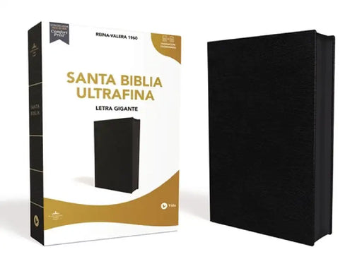 Reina Valera 1960 Santa Biblia Ultrafina Letra Gigante, Piel Fabricada, Negro, Con Cierre, Edición Letra Roja by Vida