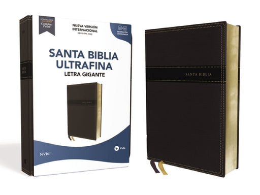 Nvi, Santa Biblia, Revisión 2022, Ultrafina, Letra Gigante, Leathersoft, Negro, Palabras de Jesús En Rojo, Comfort Print by Nueva Versión Internacional, Vida