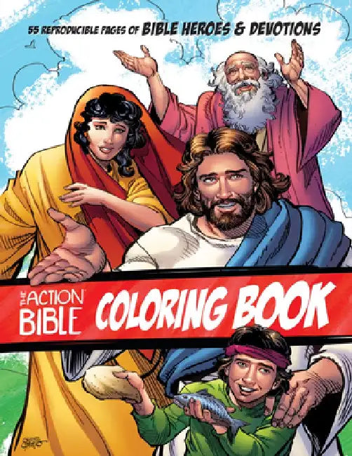 The Action Bible Coloring Book: 55 Reproducible Pages of Bible Heroes and Devotions by Sergio Cariello