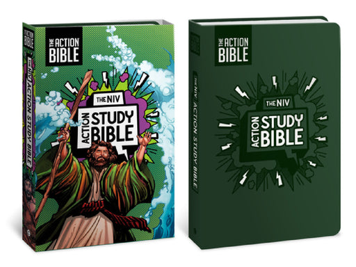 The NIV Action Study Bible, Leathersoft, Forest, Full Color by David C Cook, Sergio Cariello