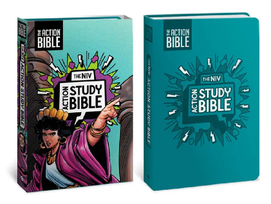 The NIV Action Study Bible, Leathersoft, Aqua, Full Color by David C Cook