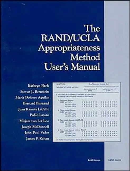Rand UCLA Appropriateness Meth by Kathryn Fitch, Steven J. Bernstein, Mary S. Aguilar