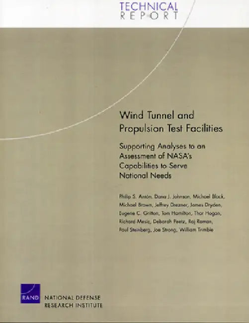 Wind Tunnel and Propulsion Test Facilities: Supporting Analyses to an Assessment of Nasa's Capabilities to Serve National Needs by Philip S. Anton