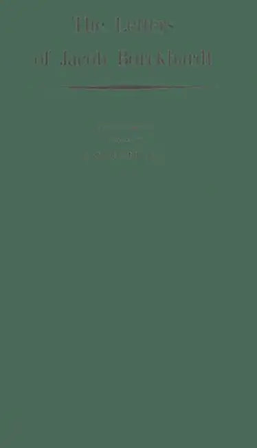 Letters by Jakob Christoph Burckhardt