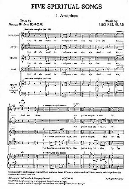 Five Spiritual Songs by Michael Hurd