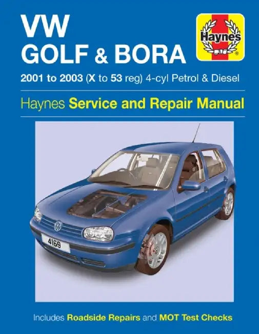 VW Golf & Bora 4-cyl Petrol & Diesel (01 - 03) Haynes Repair Manual by Haynes Publishing