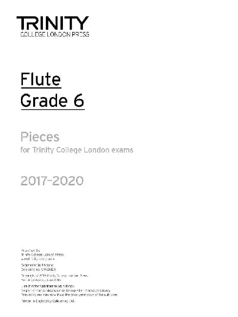 Trinity College London: Flute Exam Pieces Grade 6 2017–2020 (part only) by AA.VV.
