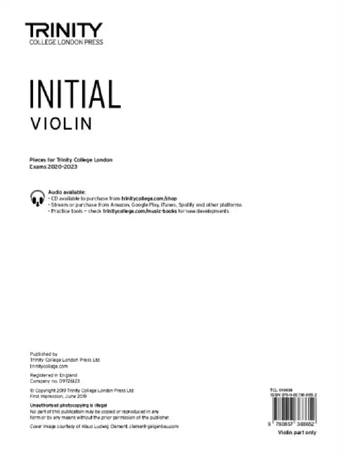 Trinity College London Violin Exam Pieces From 2020: Initial (part only) by Trinity College London