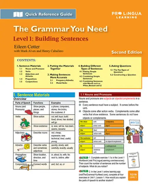 Building Sentences: The Grammar You Need, Level 1 by Mark Alves