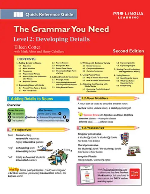 Developing Details: The Grammar You Need, Level 2 by Mark Alves