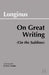 On Great Writing (On the Sublime) by Longinus