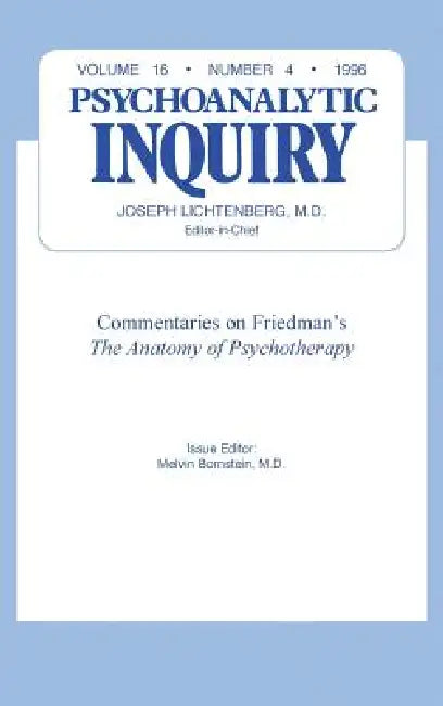 Commentaries: Psychoanalytic Inquiry, 16.4 by Melvin Bornstein