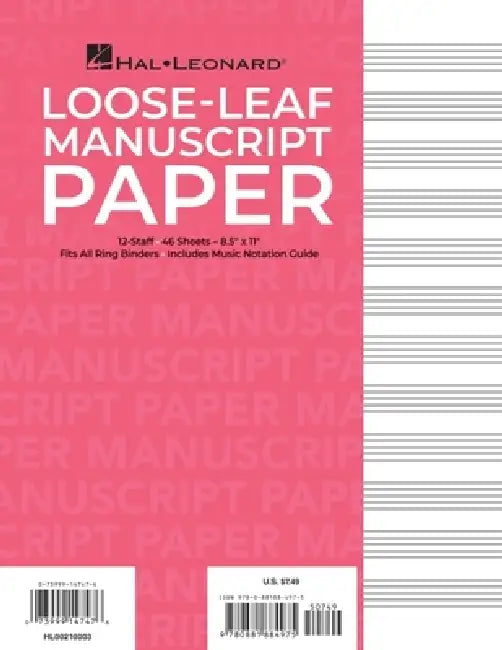 Standard Loose Leaf Manuscript Paper (Pink Cover) by Hal Leonard Corp