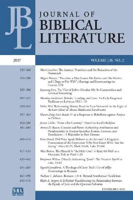 Journal of Biblical Literature 136.2 (2017) by Adele Reinhartz