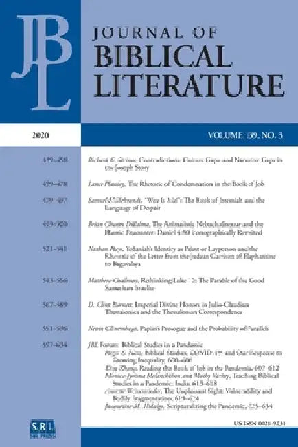 Journal of Biblical Literature 139.3 (2020) by Mark G. Brett