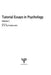 Tutorial Essays In Psychology: by N. S. Sutherland