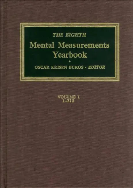 The Eighth Mental Measurements Yearbook (2 Volumes): 2 Volumes by Buros Center, Oscar Krisen Buros