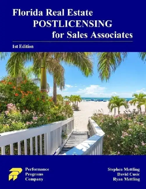 Florida Real Estate Postlicensing for Sales Associates: 1st Edition by David Cusic