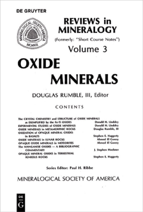 Oxide Minerals by Douglas Rumble