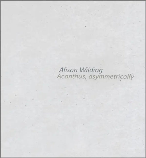 Alison Wilding: Acanthus Asymmetrically by Alison Wilding