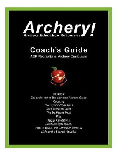 Coaches Guide, AER Recreational Archery Curriculum by Archery Education Resources
