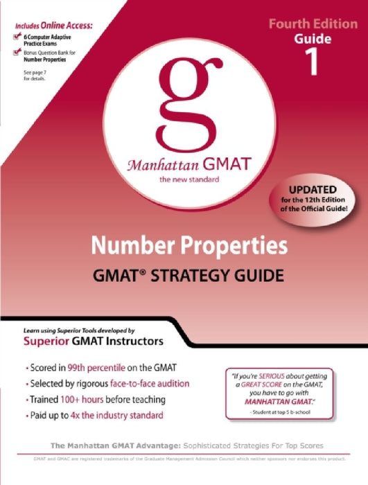 Number Properties Gmat Preparation Guide  by Manhattan GMAT Prep