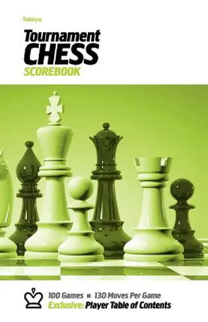 Tabiya Tournament Chess Scorebook: Cover Style: White with Green Graphic by Precision Chess