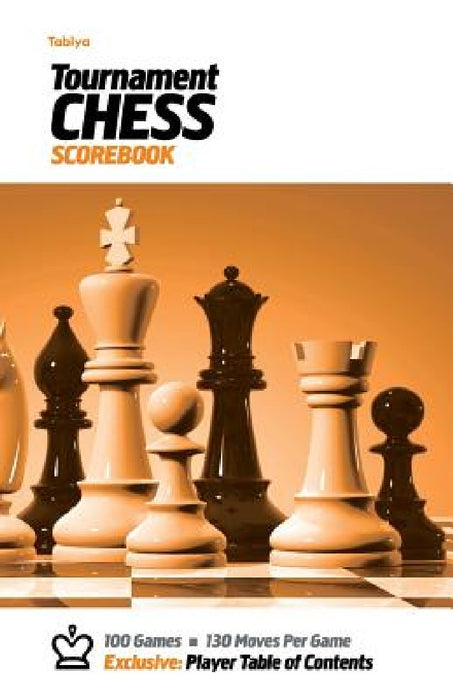 Tabiya Tournament Chess Scorebook: Cover Style: White with Orange Graphic by Precision Chess