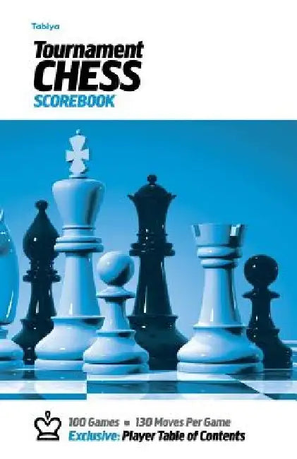 Tabiya Tournament Chess Scorebook: Cover Style: White with Blue Graphic by Precision Chess