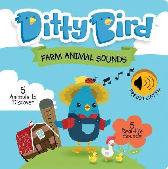 Ditty Bird Interactive Farm Animal Sound Book Musical Books for Toddlers 1- 3 Board Book with Sounds by Ditty Bird