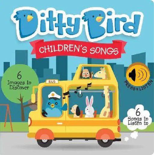 Ditty Bird Children's Songs Interactive Musical Book for Toddlers 1- 3 Nursery Rhymes Musical Books Wheels on the Bus by Ditty Bird