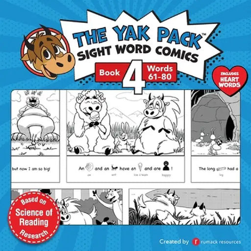 The Yak Pack: Sight Word Comics: Book 4: Comic Books to Practice Reading Dolch Sight Words (61-80) by Rumack Resources