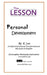 The Lesson: Personal Development by K. Lee