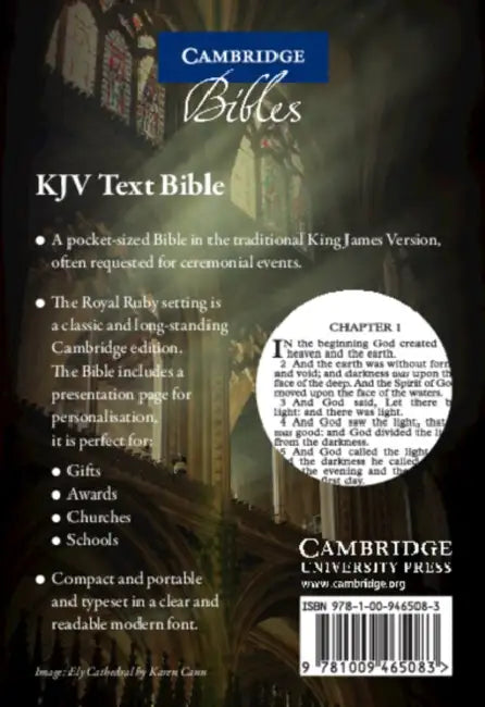 KJV Ruby Text Bible, KJ221:T, Black Hardback by Not Available